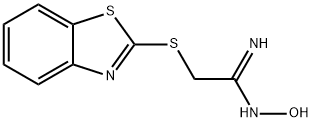 2-(1,3-benzothiazol-2-ylsulfanyl)-N'-hydroxyethanimidamide 化学構造式