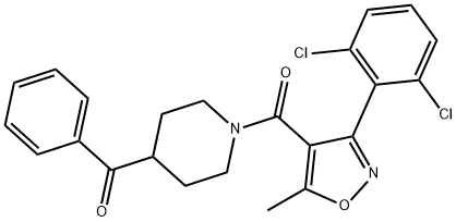 (4-苯甲酰基哌啶-1-基)(3-(2,6-二氯苯基)-5-甲基异恶唑-4-基)甲酮, 257946-66-0, 结构式