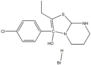 3-(4-CHLOROPHENYL)-2-ETHYL-3-HYDROXY-TETRAHYDRO-5H-THIAZOLO(3,2-A)PYRIMIDINE HBR Structure