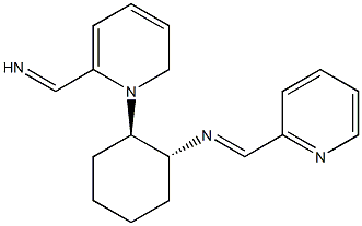 (1R,2R)-1,2-ビス(2-ピリジルメチレンアミノ)シクロヘキサン 化学構造式