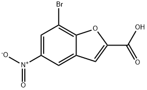 7-bromo-5-nitrobenzofuran-2-carboxylic acid 结构式