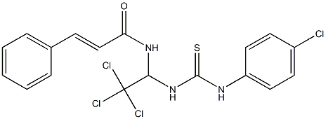 (2E)-3-phenyl-N-(2,2,2-trichloro-1-{[(4-chlorophenyl)carbamothioyl]amino}ethyl)prop-2-enamide Structure