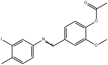 4-{[(3-iodo-4-methylphenyl)imino]methyl}-2-methoxyphenyl acetate 结构式