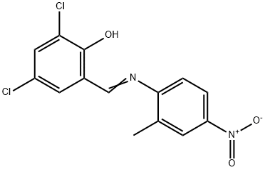 2,4-dichloro-6-{[(2-methyl-4-nitrophenyl)imino]methyl}phenol Structure