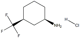 cis-3-(trifluoromethyl)cyclohexan-1-amine hydrochloride 结构式