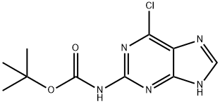 6-クロロ-9H-プリン-2-イルカルバミド酸tert-ブチル 化学構造式