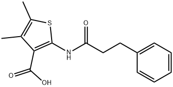 4,5-dimethyl-2-(3-phenylpropanamido)thiophene-3-carboxylic acid, 312940-47-9, 结构式