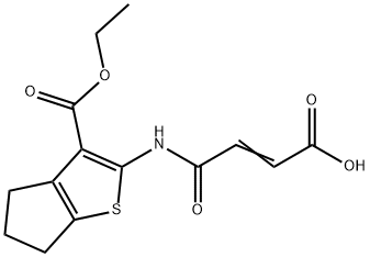 (E)-4-{[3-(ethoxycarbonyl)-5,6-dihydro-4H-cyclopenta[b]thiophen-2-yl]amino}-4-oxo-2-butenoic acid,314282-74-1,结构式
