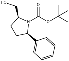 tert-butyl (2S,5R)-2-(hydroxymethyl)-5-phenylpyrrolidine-1-carboxylate Structure