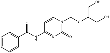 N4-Benzoyl-1-[[2-hydroxy-1-(hydroxy methyl)ethoxy] methyl]cytosine Struktur
