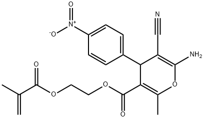 2-(methacryloyloxy)ethyl 6-amino-5-cyano-2-methyl-4-(4-nitrophenyl)-4H-pyran-3-carboxylate 化学構造式