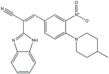 2-(1H-benzimidazol-2-yl)-3-[3-nitro-4-(4-methyl-1-piperidinyl)phenyl]acrylonitrile Structure