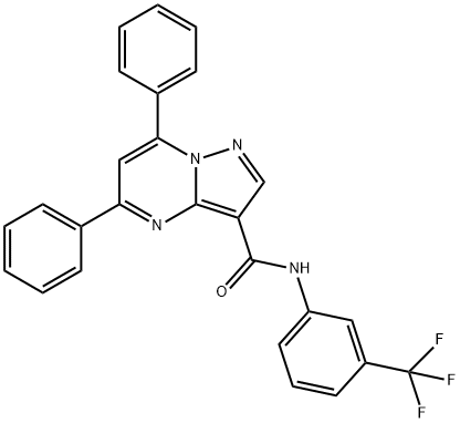 5,7-diphenyl-N-[3-(trifluoromethyl)phenyl]pyrazolo[1,5-a]pyrimidine-3-carboxamide Struktur