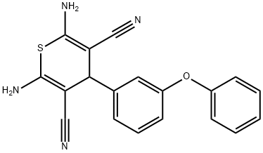 2,6-diamino-4-(3-phenoxyphenyl)-4H-thiopyran-3,5-dicarbonitrile Structure