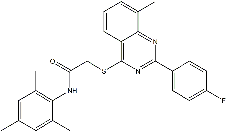 2-{[2-(4-fluorophenyl)-8-methyl-4-quinazolinyl]sulfanyl}-N-mesitylacetamide Structure