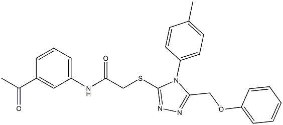 N-(3-acetylphenyl)-2-{[4-(4-methylphenyl)-5-(phenoxymethyl)-4H-1,2,4-triazol-3-yl]sulfanyl}acetamide Struktur