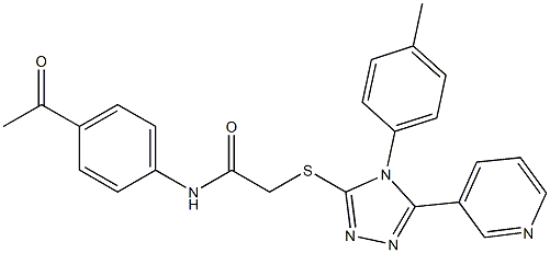 N-(4-acetylphenyl)-2-{[4-(4-methylphenyl)-5-(3-pyridinyl)-4H-1,2,4-triazol-3-yl]sulfanyl}acetamide Struktur