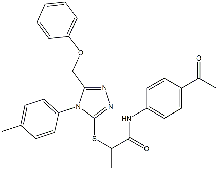 N-(4-acetylphenyl)-2-{[4-(4-methylphenyl)-5-(phenoxymethyl)-4H-1,2,4-triazol-3-yl]sulfanyl}propanamide Structure