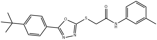 2-{[5-(4-tert-butylphenyl)-1,3,4-oxadiazol-2-yl]sulfanyl}-N-(3-methylphenyl)acetamide Struktur