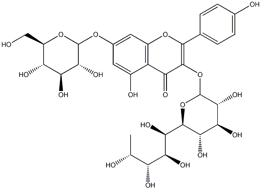 Kaempferol-3-rhamnoglucoside-7-glucoside Struktur
