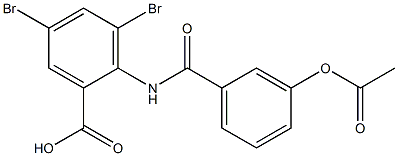 2-{[3-(acetyloxy)benzoyl]amino}-3,5-dibromobenzoic acid 化学構造式