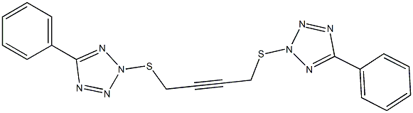 5-phenyl-2-({4-[(5-phenyl-2H-tetraazol-2-yl)sulfanyl]-2-butynyl}sulfanyl)-2H-tetraazole Struktur