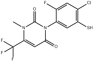 2-氯-4-氟-5- [3-甲基-2,6-二氧代-4-(三氟甲基)-1,2,3,6-四氢嘧啶-1-基]苯基硫醇, 353292-92-9, 结构式