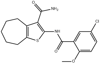 2-[(5-chloro-2-methoxybenzoyl)amino]-5,6,7,8-tetrahydro-4H-cyclohepta[b]thiophene-3-carboxamide Structure