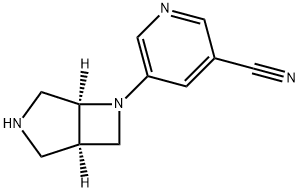 (1R,5S)-6-(5-シアノ-3-ピリジル)-3,6-ジアザビシクロ[3.2.0]ヘプタン 化学構造式