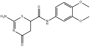 2-amino-N-(3,4-dimethoxyphenyl)-4-oxo-5,6-dihydro-4H-1,3-thiazine-6-carboxamide Structure