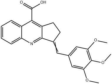 3-[(3,4,5-三甲氧基苯基)亚甲基]-1H,2H,3H-环戊二烯[B]喹啉-9-羧酸,380574-32-3,结构式