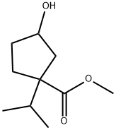 methyl 3-hydroxy-1-isopropylcyclopentanecarboxylate Struktur