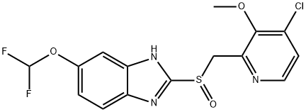 2-[(4-chloro-3-methoxypyridin-2-yl)methanesulfinyl]-6-(difluoromethoxy)-1H-1,3-benzodiazole Struktur