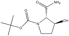 (2S,3S)-tert-butyl 2-carbamoyl-3-hydroxypyrrolidine-1-carboxylate,412278-05-8,结构式