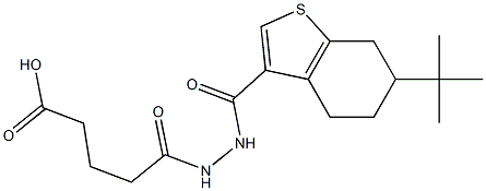 5-{2-[(6-tert-butyl-4,5,6,7-tetrahydro-1-benzothien-3-yl)carbonyl]hydrazino}-5-oxopentanoic acid Structure