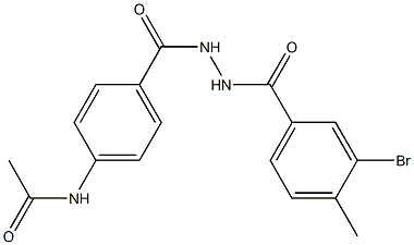N-(4-{[2-(3-bromo-4-methylbenzoyl)hydrazino]carbonyl}phenyl)acetamide,444059-58-9,结构式