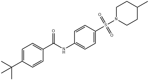 4-(tert-butyl)-N-{4-[(4-methyl-1-piperidinyl)sulfonyl]phenyl}benzamide 化学構造式