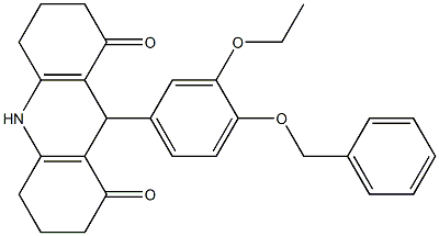 9-[4-(benzyloxy)-3-ethoxyphenyl]-3,4,6,7,9,10-hexahydro-1,8(2H,5H)-acridinedione Structure