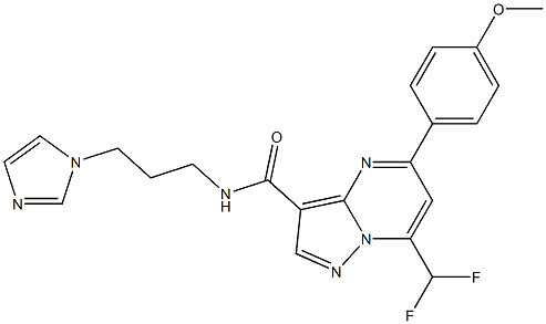 7-(difluoromethyl)-N-[3-(1H-imidazol-1-yl)propyl]-5-(4-methoxyphenyl)pyrazolo[1,5-a]pyrimidine-3-carboxamide Struktur