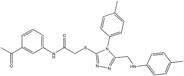 N-(3-acetylphenyl)-2-{[4-(4-methylphenyl)-5-(4-toluidinomethyl)-4H-1,2,4-triazol-3-yl]sulfanyl}acetamide Structure