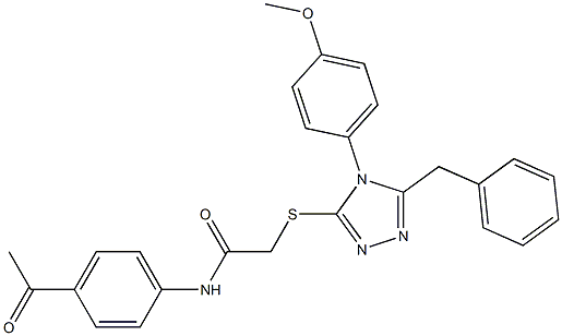 N-(4-acetylphenyl)-2-{[5-benzyl-4-(4-methoxyphenyl)-4H-1,2,4-triazol-3-yl]sulfanyl}acetamide Structure