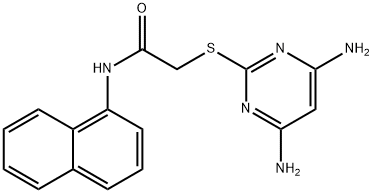 2-[(4,6-diamino-2-pyrimidinyl)sulfanyl]-N-(1-naphthyl)acetamide Struktur