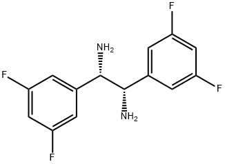 (1S,2S)-1,2-Bis(3,5-difluorophenyl)ethane-1,2-diamine, 503112-00-3, 结构式