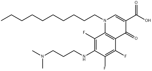 1-decyl-7-{[3-(dimethylamino)propyl]amino}-5,6,8-trifluoro-4-oxo-1,4-dihydro-3-quinolinecarboxylic acid Structure