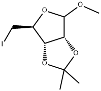 (3aS,4S,6aR)-4-(iodomethyl)-6-methoxy-2,2-dimethyltetrahydrofuro[3,4-d][1,3]dioxole Struktur