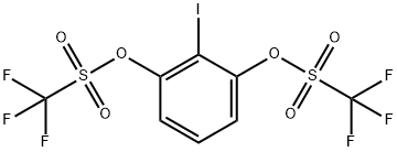 ビス(トリフルオロメタンスルホン酸)2-ヨード-1,3-フェニレン 化学構造式