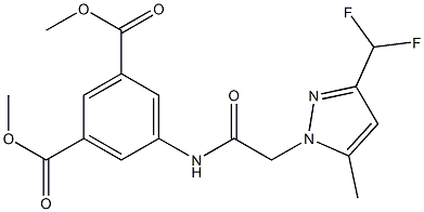 dimethyl 5-({[3-(difluoromethyl)-5-methyl-1H-pyrazol-1-yl]acetyl}amino)isophthalate Struktur