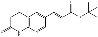TERT-BUTYL(E)-3-(7-OXO-5,6,7,8-TETRAHYDRO-1,8-NAPHTHYRIDIN-3-YL)ACRYLATE, 527758-07-2, 结构式