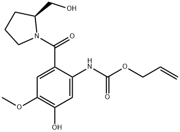 allyl 5-hydroxy-2-{[(S)-2-(hydroxymethyl)pyrrolidinyl]carbonyl}-4-methoxyphenylcarbamate Structure