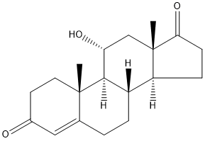 (3aS,3bS,9aR,9bS,10R,11aS)-10-ヒドロキシ-9a,11a-ジメチル-1H,2H,3H,3aH,3bH,4H,5H,7H,8H,9H,9aH,9bH,10H,11H,11aH-シクロペンタ[a]フェナントレン-1,7-ジオン 化学構造式